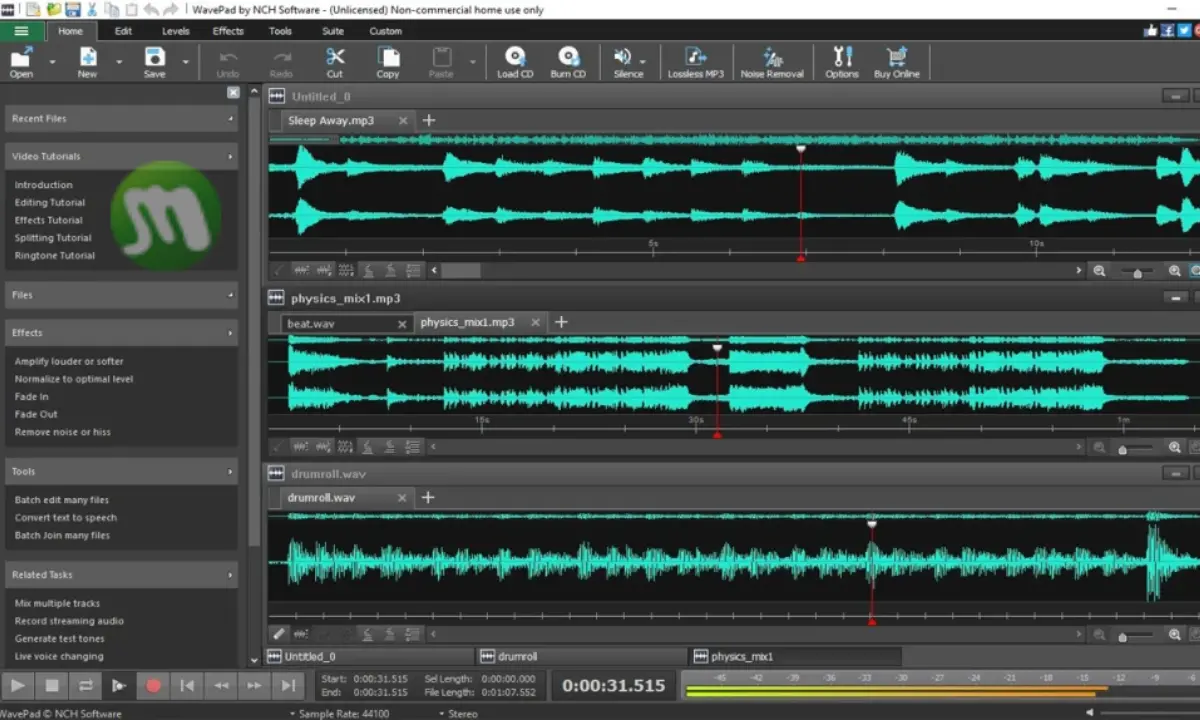 Wavepad Sound Editor ดาวน์โหลด