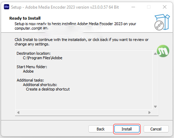 Install Adobe Media Encoder 2023