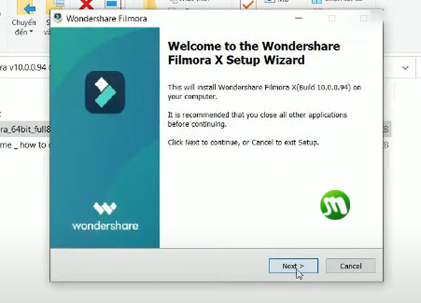 Wondershare Filmora X Setup Wizard